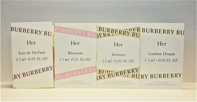 Burberry Her, Her Intense, Her Blossom, Burberry Her London Dream Sample Vials