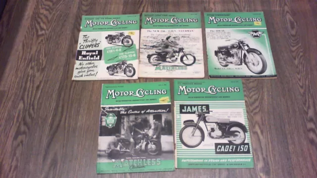 VINTAGE MOTOR CYCLING MAGAZINES -1950s BSA MATCHLESS TRIUMPH NSU TT RACING ARIEL