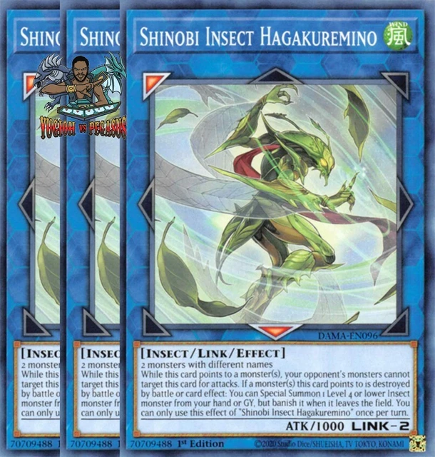 Yugioh! 3x Shinobi Insect Hagakuremo DAMA-EN096 Common 1st Ed NM