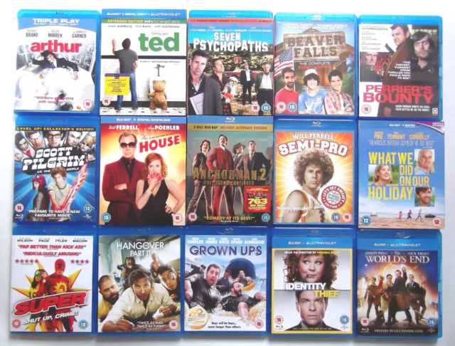 Blu-ray Lot (15 X Movies) Comedy. Ted / Semi-Pro/ Anchorman / Super / The House
