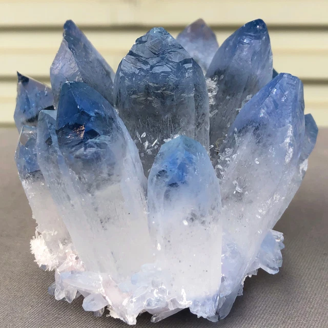 459g  New Find blue Phantom Quartz Crystal Cluster Mineral Specimen Healing 3