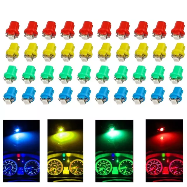 Pack de 10 ampoules LED T5 B85D 5050 SMD pour tableau de bord voiture lumières