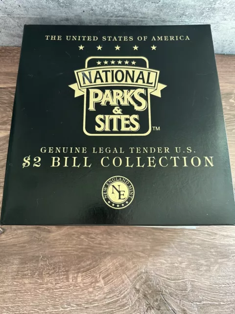 $2 Dollars Quarter National Parks & Sites Coa Book New England Mint Collection