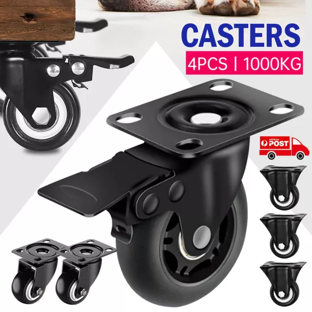 2"/3"/5" Polyurethane Castor Wheels Swivel Castors with brake Heavy Duty Caster