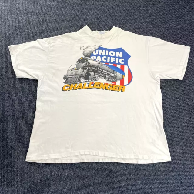 Vintage Union Pacific Challenger Railroad White XL Single Stitch T-Shirt