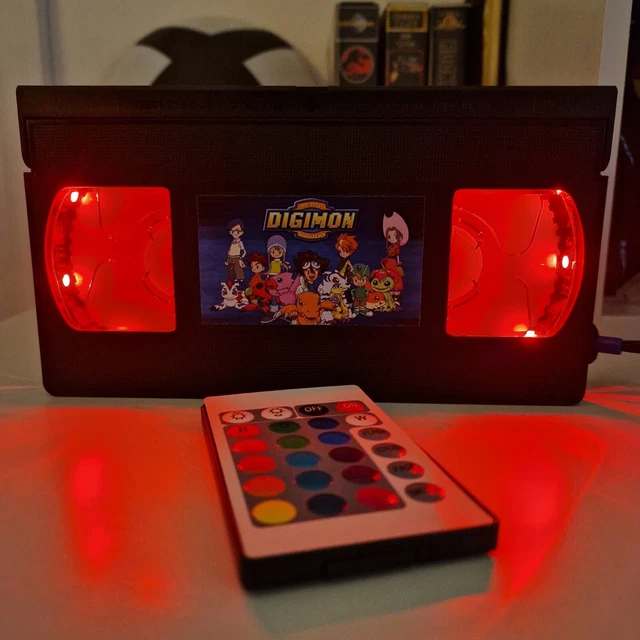 Digimon USB LED VHS Tape Lamp Birthday Xmas Present Gift Retro Light Anime TV