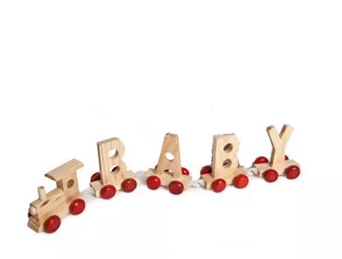 Personalised Letter Name wooden Train Birthday New Year Christmas Gift Toy 3