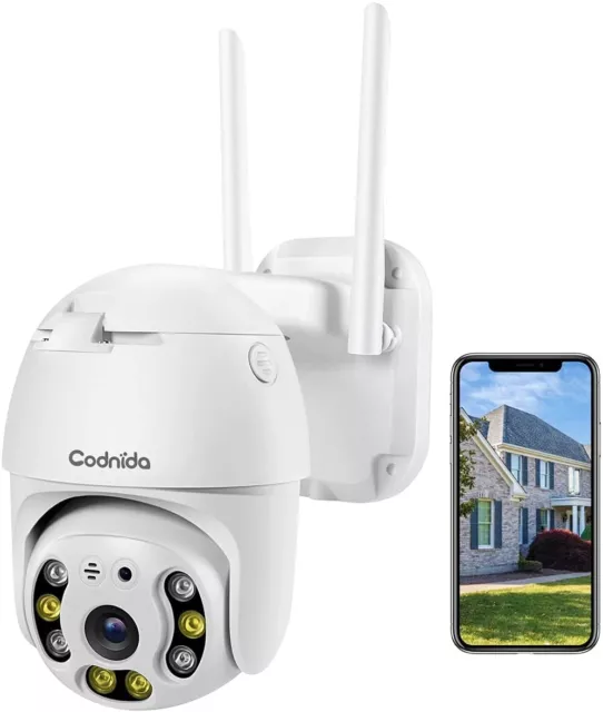 Camara de Seguridad Inalambrica para Exteriores 360PTZ Vigilancia Casa con Audio