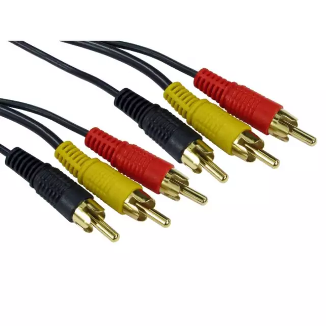 AV Cable Audio Video 3 RCA Phono Lead Male to Male Composite Left Right