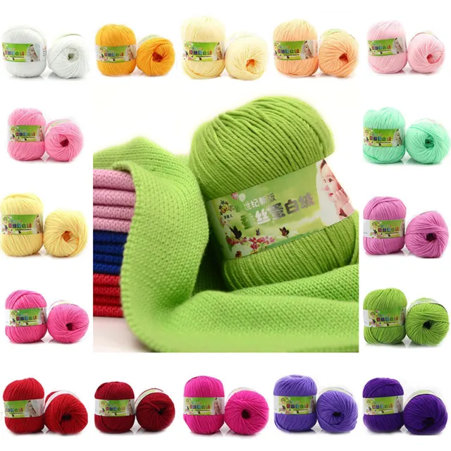 50g Lot Chunky Yarn Wool Protein Silk Cashmere Baby Cotton Crochet Knitting Yarn 2