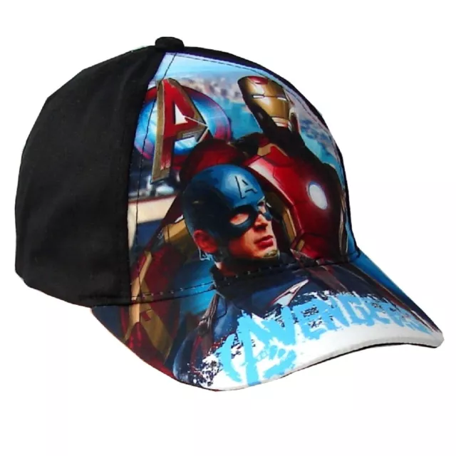 Avengers Cappello con visiera Nero Baseball Bambini da 3 a 8 anni Cotone