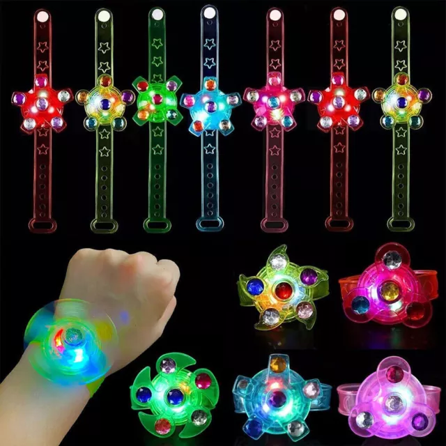 24Pack LED Light Up Spinner Bracelets Fidget Toy For Kids Party Favors Gifts