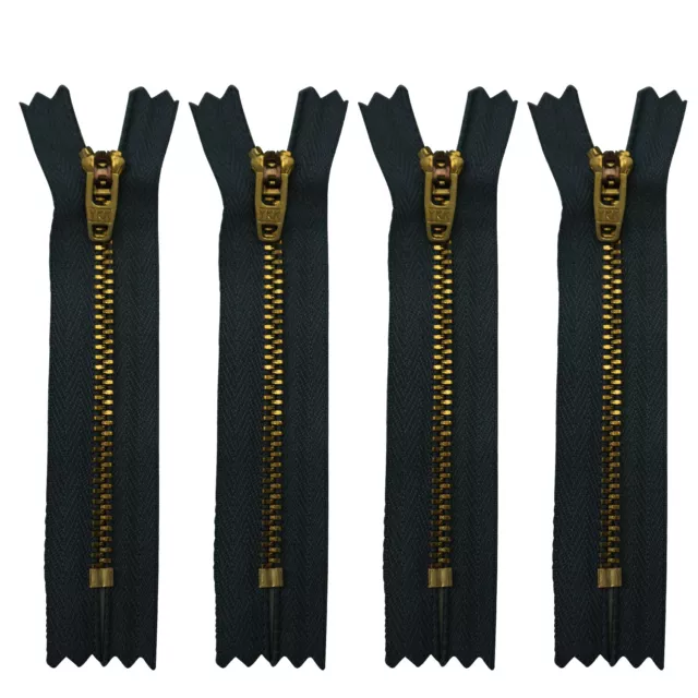 YKK Closed-Ended Zip with Brass Slider Teeth for Dress-Making Handbags 10-20cm