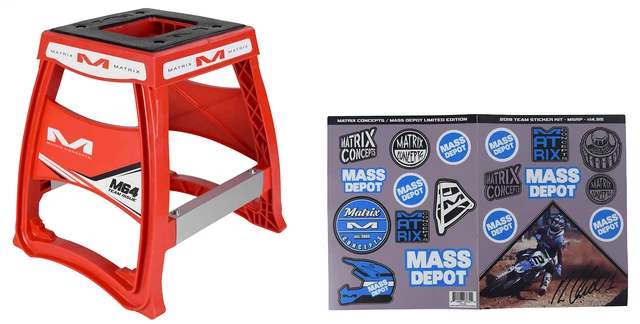 Matrix Concepts M64 Elite Stand w/ Anti-Flex Support for Dirt Bikes (Red)
