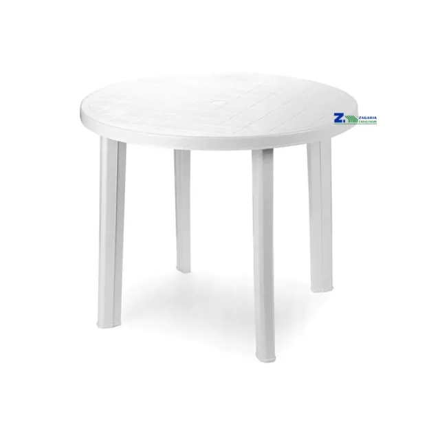 TAVOLO TONDO D.90cm H.72 cm IN PLASTICA BIANCO