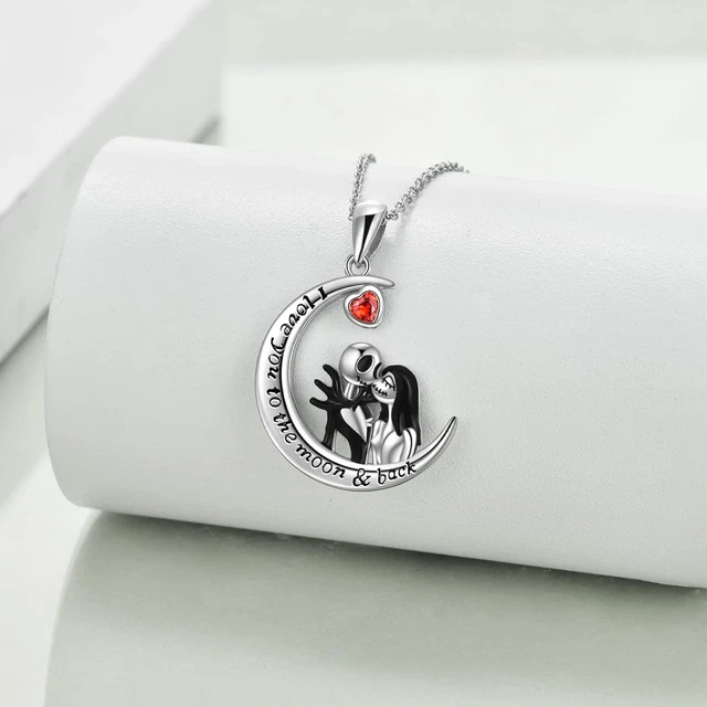 TOUPOP Collana Incubo Prima Di Natale In Argento 925 Con Cristalli Jack E Sally: Gioiello Romantico Per Fan - 3