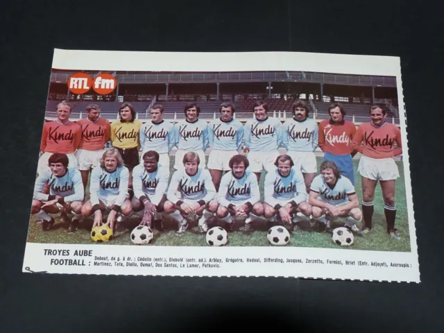 Clipping Poster Football 1976-1977 Troyes Aube Taf Rene Cedolin