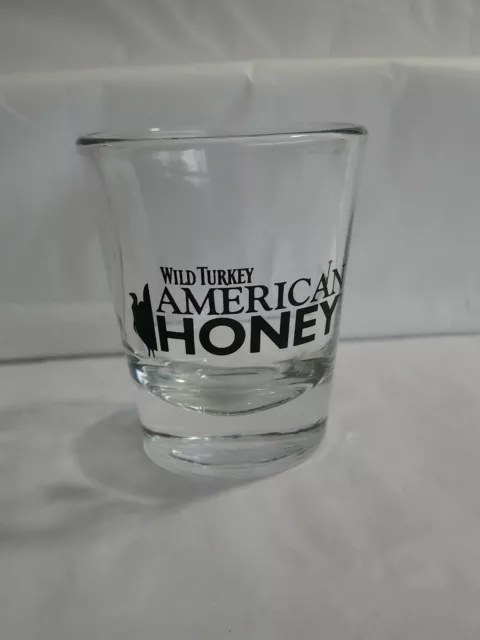 Wild Turkey American Honey Clear Shot Glass with Black Lettering 2