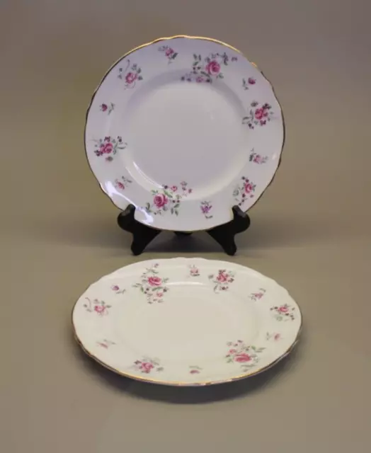 Crown Staffordshire Fine Bone China Side salad Plates Set of 2 Roses 8 1/2" EUC