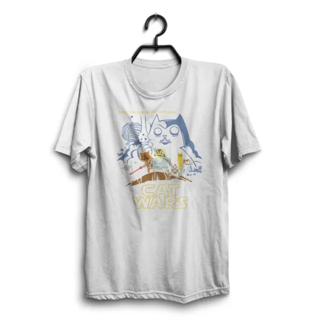 CAT WARS PARODY Mens Funny Birthday White T-Shirt novelty joke Tshirt tee gift