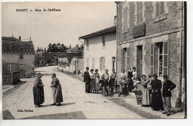 POGNY - Marne - CPA 51 - la rue de Chalons - belle animation