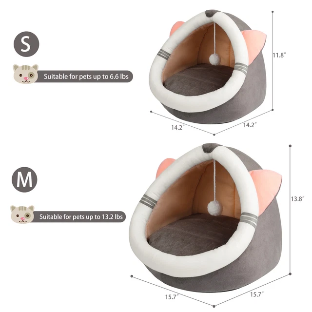 Pet Cat House Sleeping Bed Kennel Puppy Cave Super Soft kitty Tent Nest Indoor 4