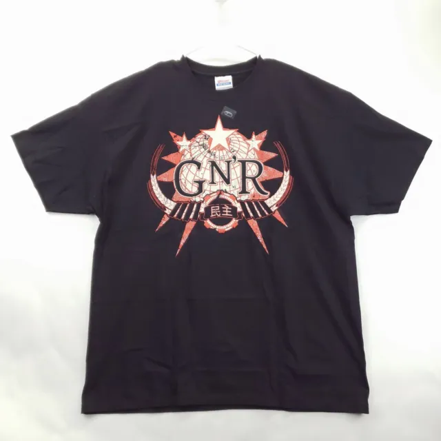 Guns N Roses GNR Chinese Democracy Rare Tour Concert Shirt Men 2XL Black Cotton