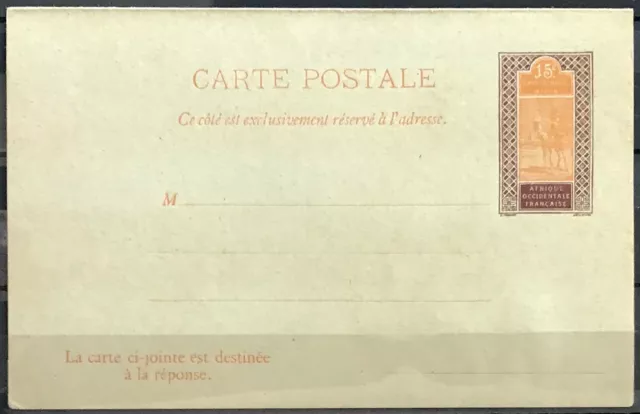 Upper Senegal & Niger #HG4 MNH 15c Reply Paid Postal Card CV$120.00 Camel Rider
