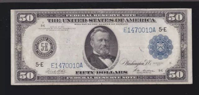 US 1914 $50 FRN Richmond FR 1043 VF-XF (010) US 1914 $50 FRN Richmond FR 1043 VF-XF (010)