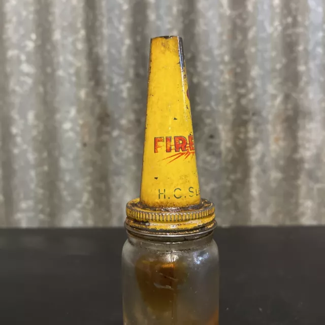 GOLDEN FLEECE FIREZONE Vintage UCL OIL - SMALL BOTTLE with TIN TOP 3