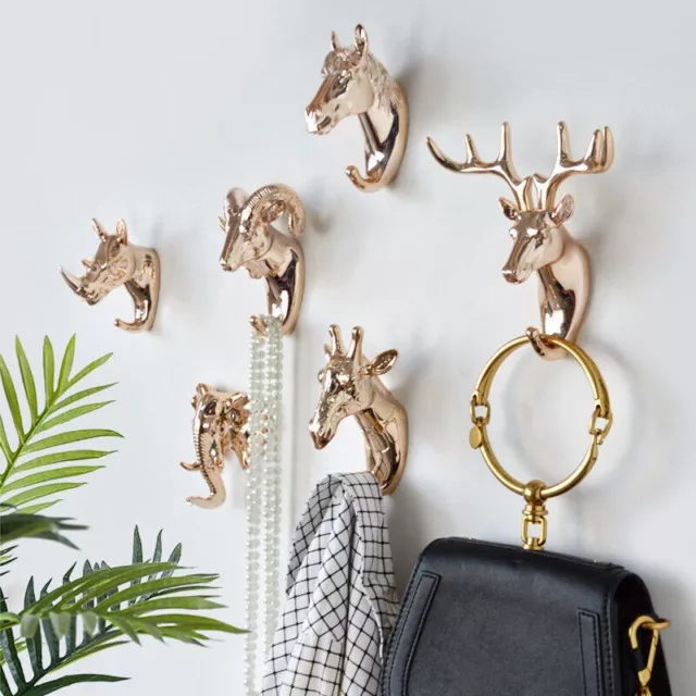 Animal Head Shaped Wall Hanger Hook Key/Cloth/Hat/Coat Hanger Wall Decor Home