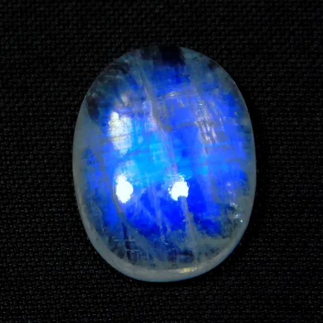 8 Ct 100% Natural Blue Fire Rainbow Moonstone Oval Cabochon Gemstone Ck=149