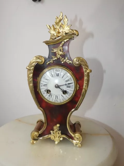 Super schöne Französische Boulle UHR mit TOLLE  BRONZE BESCHLÄGE und EMAIL-31092