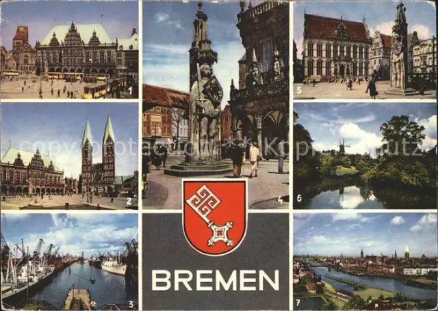 72307112 Bremen Marktplatz Rathaus ueberseehafen Schuetting und Roland Arbergen