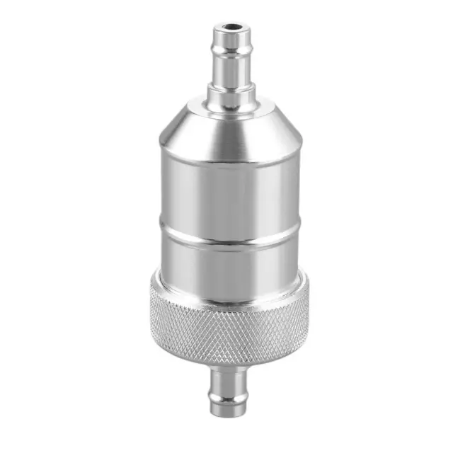 Filtro Carburante 8mm Lega Alluminio Pulitore Benzina per Moto (Argento)