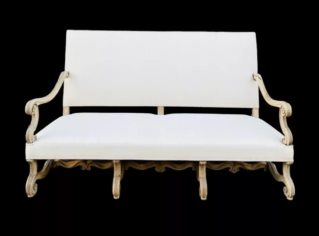 Antique 19Th Century French Bleached Walnut 3 Seater Sofa, C1900