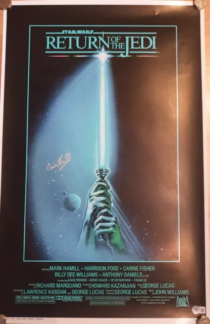 Star Wars Return Of The Jedi Poster Signed Beckett Autograph