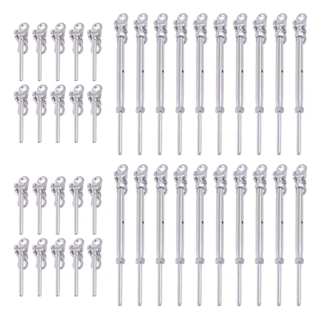 20-Set 180°Adjustable Cable Railing 1/8in Hardware Steel Cables Railing Tool Kit 3