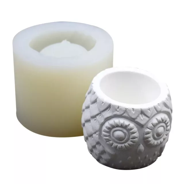Durable Silicone Owl Flower Mold Cement DIY Succulent Make Pen Holder