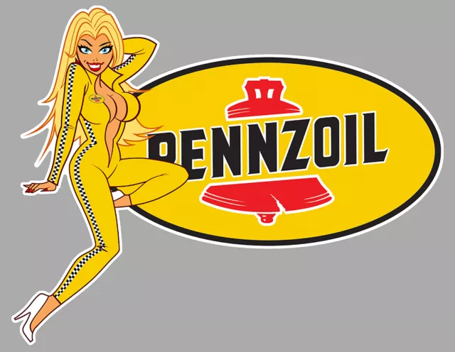 PENNZOIL Right Pin Up droite Sticker vinyle laminé