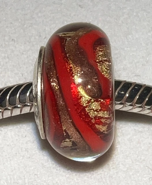 Authentic Chamilia Christmas Dream Ob-156 Murano Glass Sterling Silver Bead New