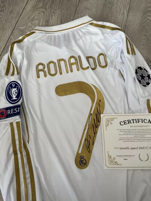 Cristiano Ronaldo Hand Signed Real Madrid home Shirt With COA GENUINE AUTOGRAPH