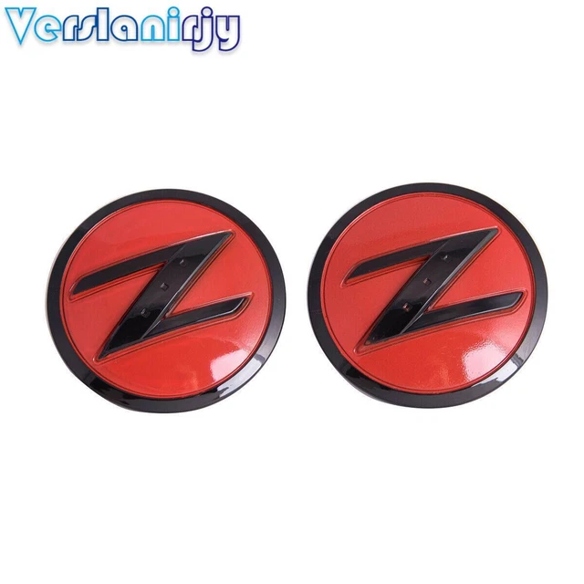 2pcs Red Z Emblem Front Fender Door Side Badge For 350Z 370Z Fairlady Z Z33 Z34