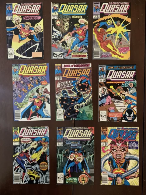 Lot of 9 Quasar 1  2  3  4  5  6  7  8  9 Marvel Comics (1989-1992)