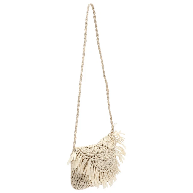 Hand Bags Rattan Crossbody Straw Purses Women Woven Beach Tassel