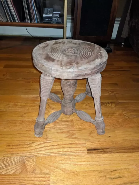 Vintage Antique Victorian Adjustable WOOD PIANO STOOL BASE ONLY Vintage Antique Victorian Adjustable WOOD PIANO STOOL BASE ONLY