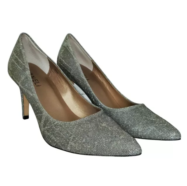 VANELI WOMENS HEELS Size 7.5 Pumps Sparkly Platinum Nizza Fabric