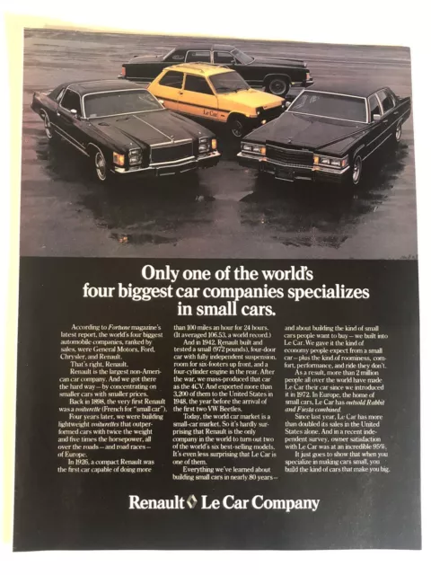 Vintage Renault Le Car Company Print Ad Advertisement PA4