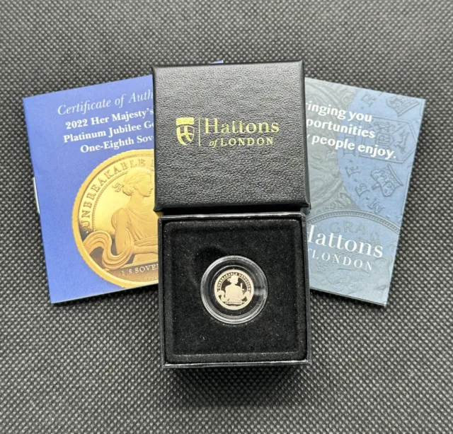 2022 Her Majesty's Graces Platinum Jubilee Gold Proof One-Eighth Sovereign