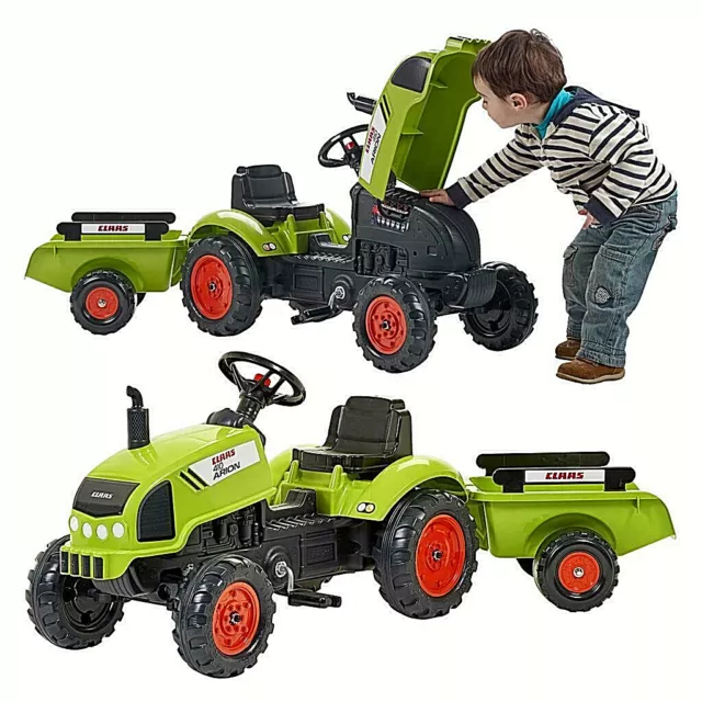 Ab 2 - 5 J Claas Arion 410 Kindertraktor Kinder Tret Traktor Haube zum öffnen